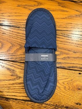 NWT😊Missoni Navy Chevron Slip-On Travel Slippers